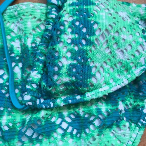 Turquoise and green crochet/ lace bikini - Picture 3 of 4